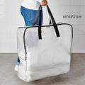 Large PP Woven Tote Transparent Moving Storage Bags with Zipper Waterproof Garment Bag for Clothes & Bedding |〔2025E〕